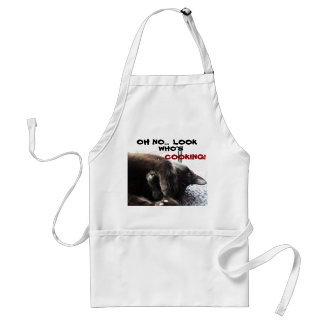 LOOK WHO'S COOKING FUNNY CAT apron (Front)
