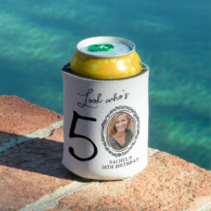 Look Who's Fifty Photo 50th Birthday Can Cooler