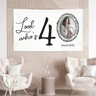 Look Who's Forty Photo 40th Birthday Banner