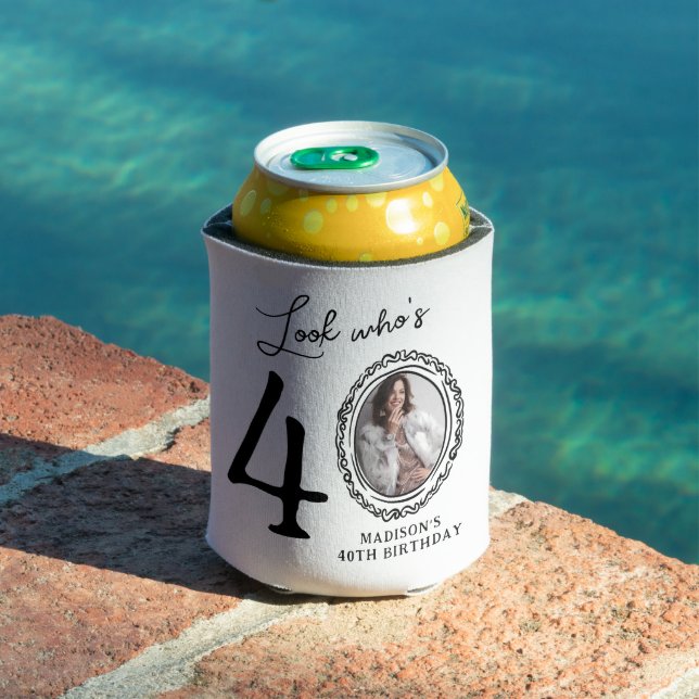 Look Who's Forty Photo 40th Birthday Can Cooler (In Situ Pool)