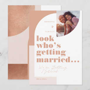 Look Who's Getting Married Geometric Blush Photo Save The Date