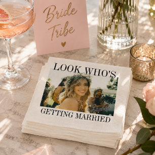 Look Who's Getting Married Photo Bachelorette Napkin