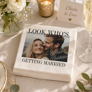 Look Who's Getting Married Photo Wedding Napkin