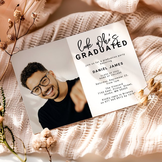 Look who's Graduated Photo Graduation Party Invitation (Creator Uploaded)