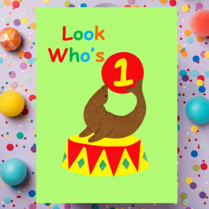 Look Who's One First Birthday Card