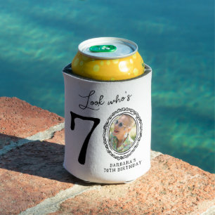 Look Who's Seventy Photo 70th Birthday Can Cooler