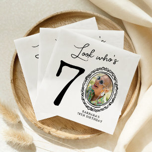 Look Who's Seventy Photo 70th Birthday Napkin