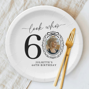 Look Who's Sixty Photo 60th Birthday Paper Plate