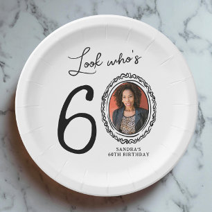 Look Who's Sixty Photo 60th Birthday Paper Plate