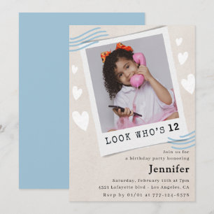 Look who's turning 12th birthday invitations