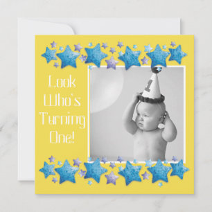 Look Who's Turning 1, First Birthday Invitation