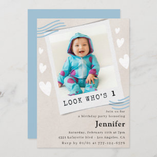  Look who's turning 1st birthday invitations
