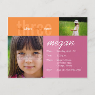 look who's turning three • Birthday Invitation