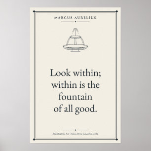 Look Within Marcus Aurelius Stoic Quote Poster