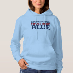 Looked Good From Here Blue Funny Baseball Mum Hoodie