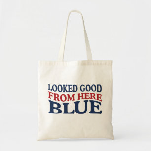 Looked Good From Here Blue Funny Baseball Mum Tote Bag