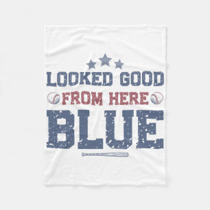 Looked Good From Here Blue Funny Sell Mama Quote _ Fleece Blanket