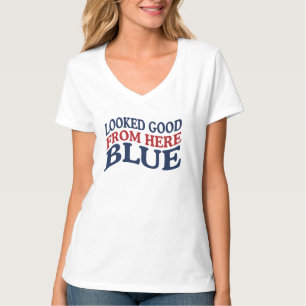 Looked Good From Here Blue Funny Softball T-Shirt