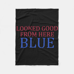 Looked Good From Here Blue Funny Softll Game Day Fleece Blanket