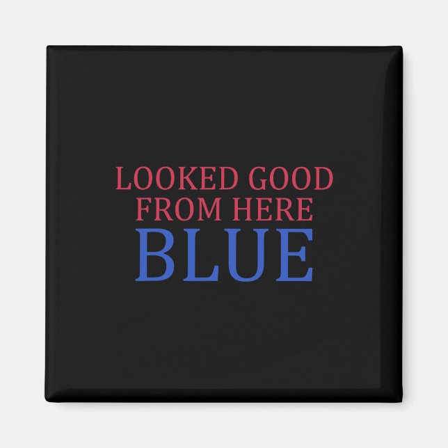 Looked Good From Here Blue Funny Softll Game Day  Magnet (Front)