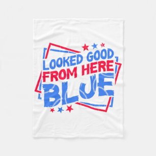 Looked Good From Here Blue Funny Softll Mama Mom G Fleece Blanket