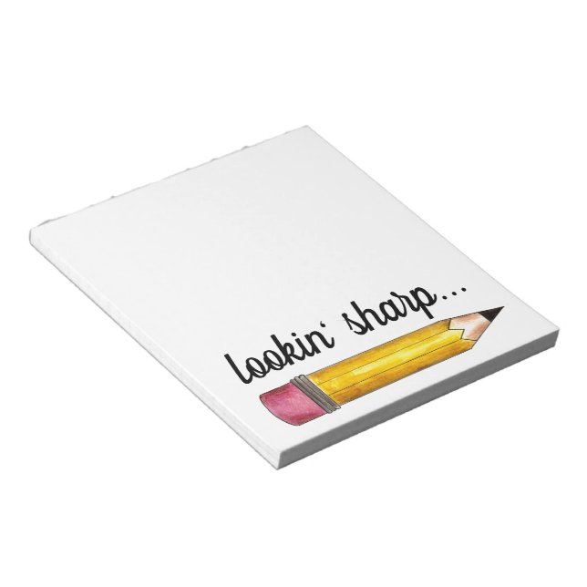 Lookin' Sharp Yellow #2 Pencil School Writing Notepad (Angled)