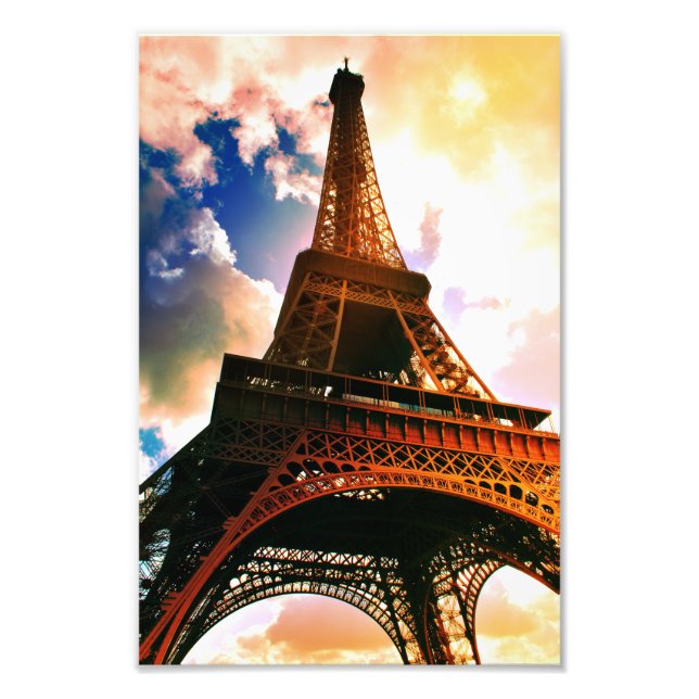Lookin up the Eiffel Tower Photo Print (Front)