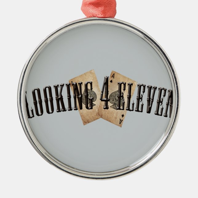 Looking 4 Eleven Logo Metal Tree Decoration (Front)