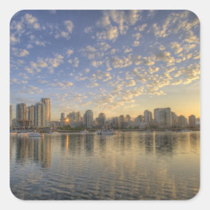Looking across False Creek at the skyline of Square Sticker