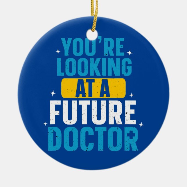 Looking At Future Doctor Medical School Student Ceramic Tree Decoration (Front)