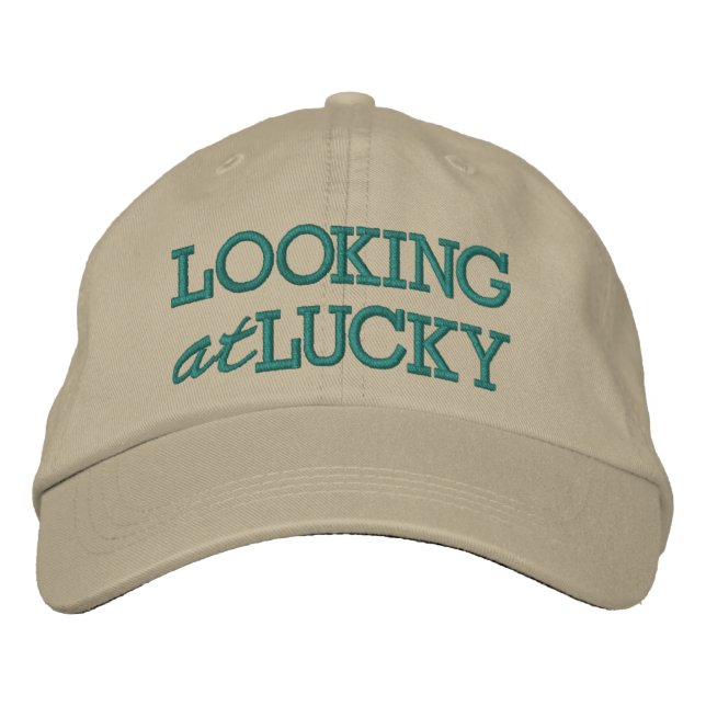 Looking at Lucky Embroidered Hat (Front)
