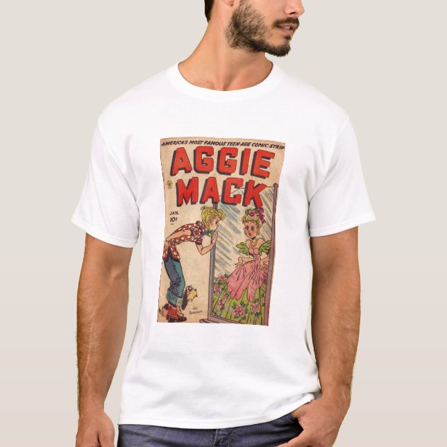 Looking at Mirror - Aggie Mack - Retro Children T-Shirt (Front)