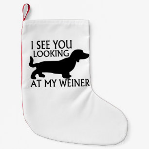 Looking At My Weiner Small Christmas Stocking