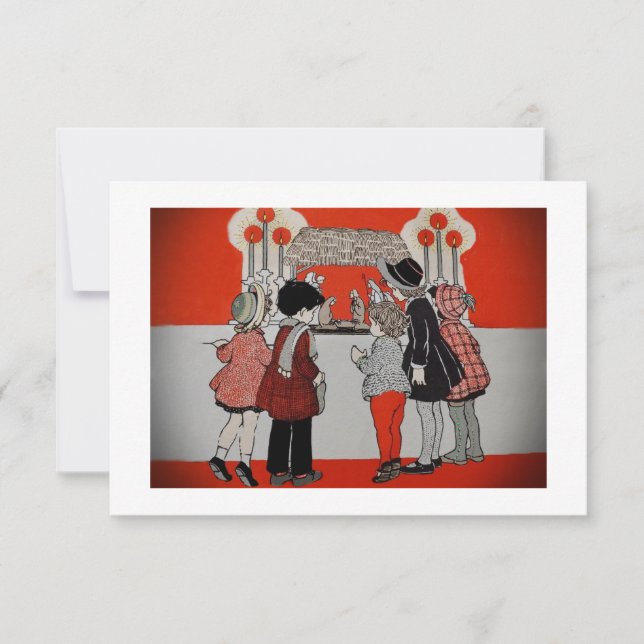 Looking at the Manger Scene Invitation (Front)