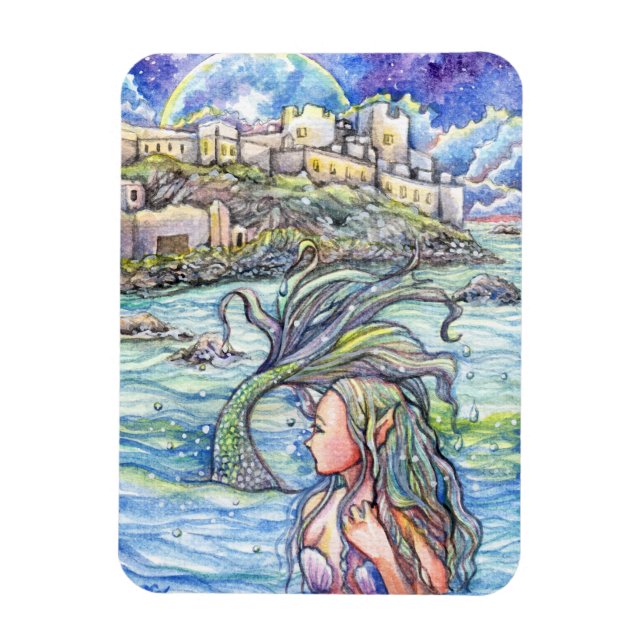 Looking Back Fantasy Mermaid Art Magnet (Vertical)