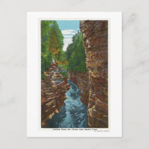 Looking Down Ausable Chasm from Hyde's Cave Postcard