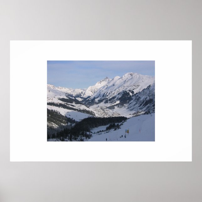 Looking down over a small alpine village poster (Front)