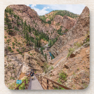 Looking Down Seven Falls Stairs Coasters Set