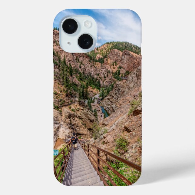 Looking Down Seven Falls Stairs iPhone Case (Back)