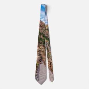 Looking Down Seven Falls Stairs Neck Tie