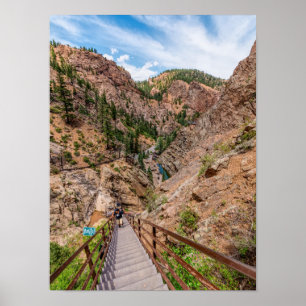 Looking Down Seven Falls Stairs Poster