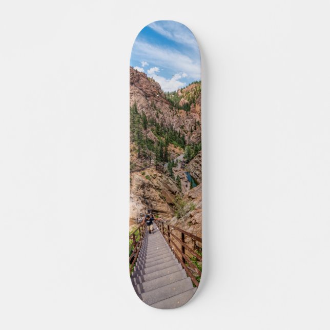 Looking Down Seven Falls Stairs Skateboard (Front)