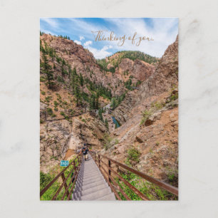 Looking Down Seven Falls Stairs Thinking Of You Postcard