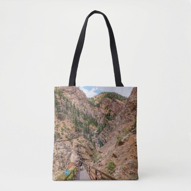 Looking Down Seven Falls Stairs Tote Bag (Front)