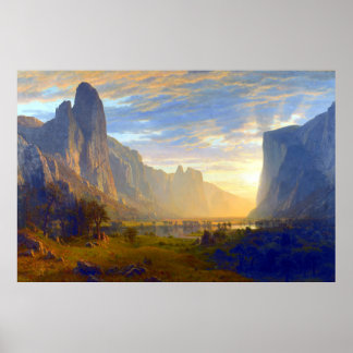 Looking Down Yosemite Valley Albert Bierstadt 1865 Poster