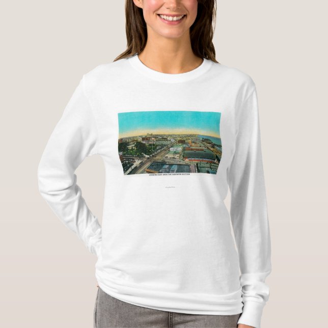 Looking East over Business Section, Long Beach T-Shirt (Front)