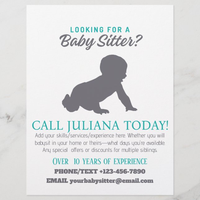 Looking for a Baby Sitter Business Baby Large Flyer (Front)