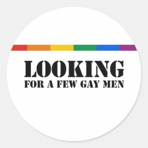 Looking for a few gay men classic round sticker
