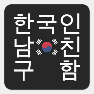 Looking for a Korean Boyfriend 한국인남친구함 Square Sticker