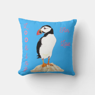 Looking for love Puffin Cushion